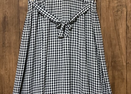 花 刺繍 チェック ロング ワンピース レトロ カントリー ガーリー かわいい USA ヴィンテージ vintage used 古着/club723(N419)