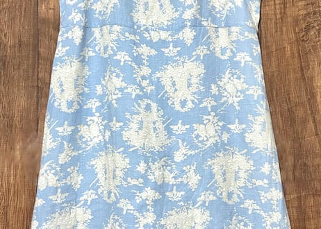 ヴィンテージ リネン ロング ワンピース ジャンパースカート 花 風景 カントリー レトロ おしゃれ かわいい 個性的 USA vintage used 古着/club723 クラブ723(N781)
