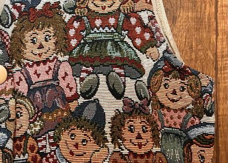ゴブラン 織り ベスト 人形 人 女の子 男の子 カラフル クラシカル カントリー ガーリー かわいい ヴィンテージ USA vintage used 古着/club723(N487)