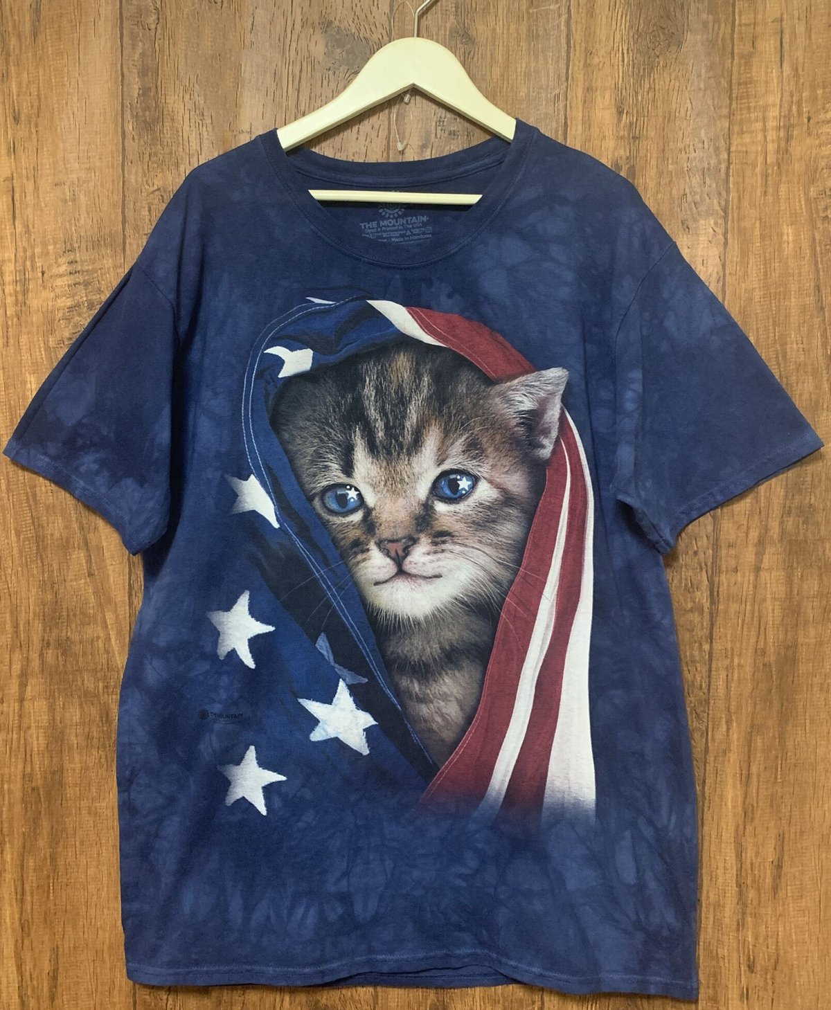 the mountain ネコ 猫 ねこ Tシャツ 半袖 タイダイ 紺 ネイビー