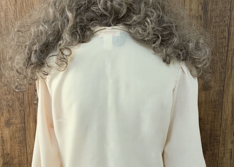 レース ブラウス ベージュ 長袖 ヴィンテージ vintage 古着 クラシカル