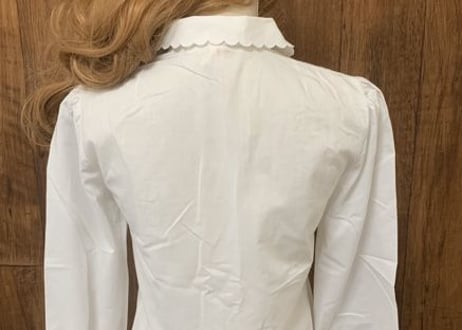 ハンガリー　ヨーロッパ　白　カットワーク　刺繍　ブラウス　長袖　ダンス　衣装　ヴィンテージ　vintage 古着/club723 (N16)