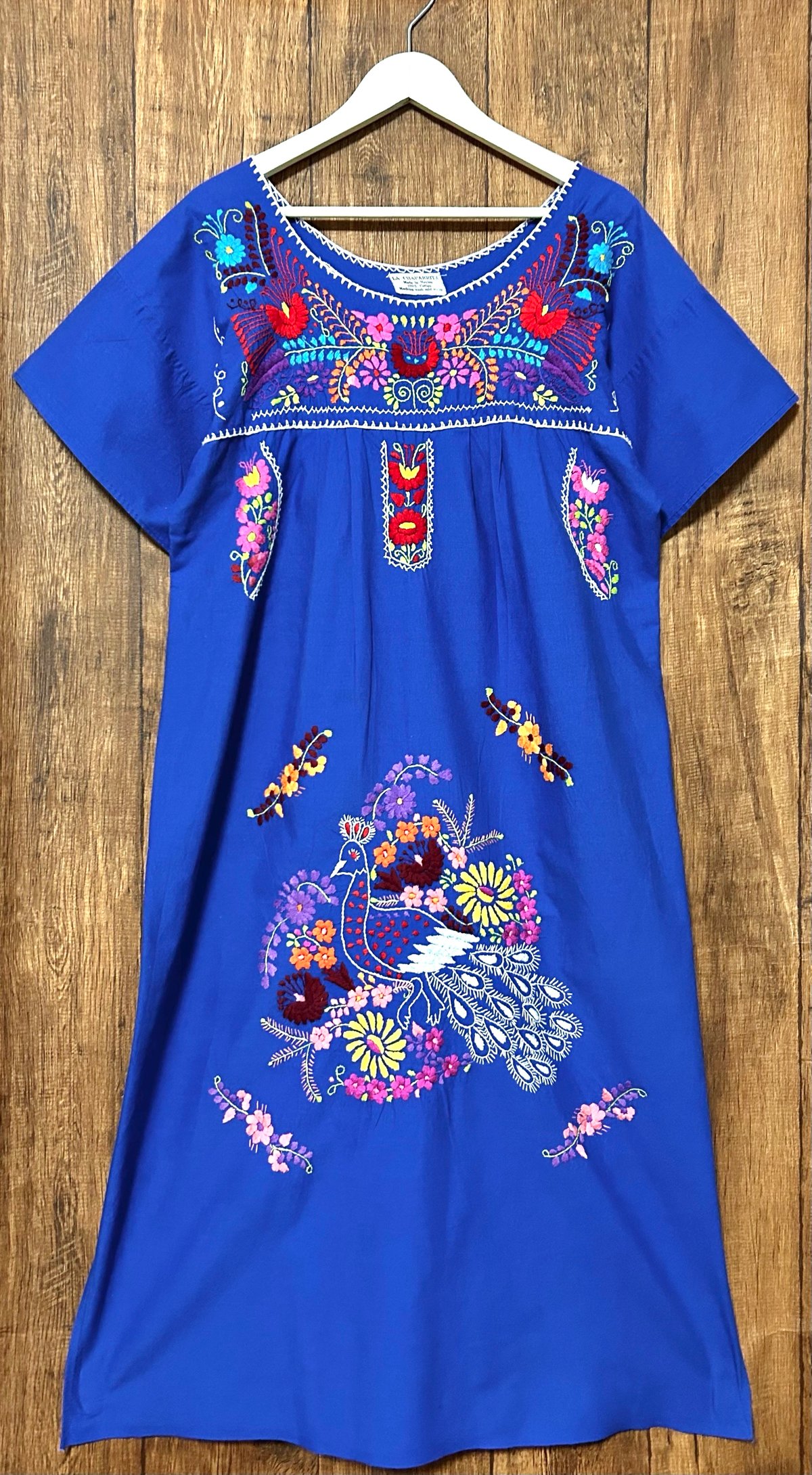 ヴィンテージ　メキシカンワンピース　刺繍 メキシカン ワンピース 花 刺繍 手刺繍 ヴィンテージ エスニック