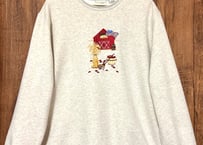 スウェット スエット トレーナー アイボリー 秋 家 レトロ アメリカン カントリー おしゃれ 個性的 かわいい USA ヴィンテージ vintage 古着/club723 クラブ723(N571)
