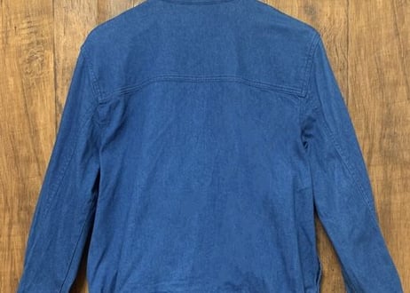 デニム　ジャケット　ブルゾン　アウター　花　刺繍　装飾　ストレッチ　ポケット付き　アメリカ　USA vintage used  古着/ club723(N75)