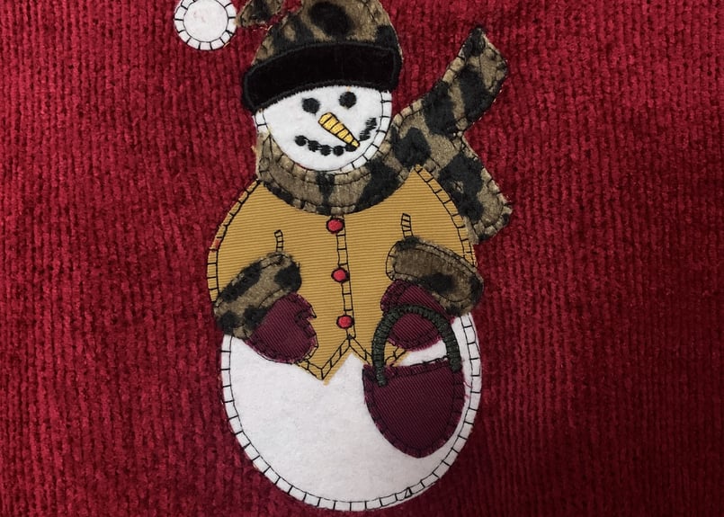 ヒョウ柄 スノーマン ニット セーター クリスマス アグリー 雪だるま