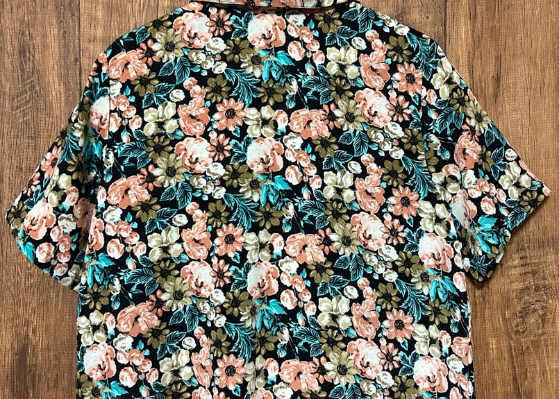 花 柄 シャツ 半袖 カラフル レトロ 個性的 おしゃれ かわいい