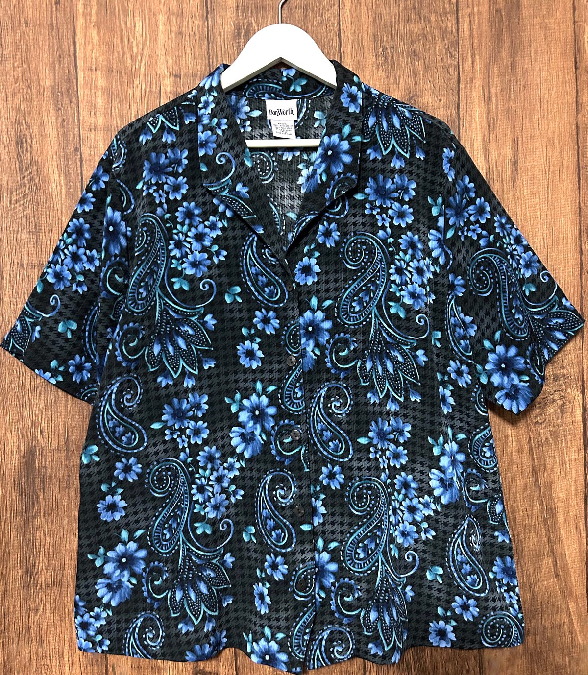 45r花柄andペイズリー半袖シャツ 45r花柄andペイズリー半袖シャツ