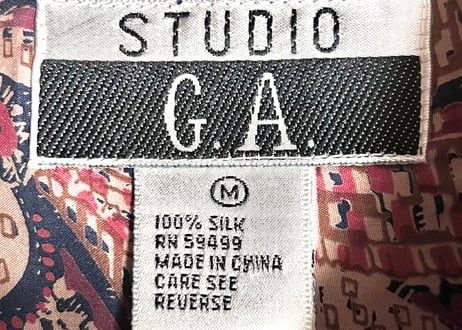 柄シャツ 半袖 シルク 胸ポケット レトロ カントリー 個性的 おしゃれ かわいい かっこいい USA ヴィンテージ used vintage 古着/club723 クラブ723(N660)