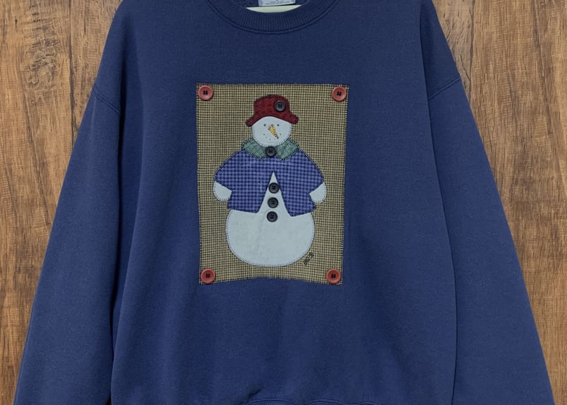 レディース 古着 90s くま ベア 雪だるま ２ショット ラメ プリント スウェット トレーナー L 古着 176466092.jpg?cmsp_timestamp=