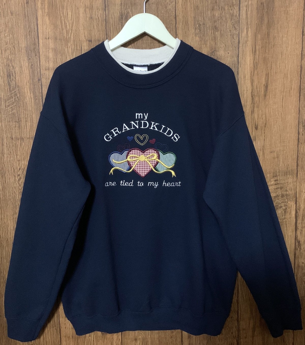 スローブイエナ　LEMETRO 刺繍トレーナー　ネイビー　スウェット ワンポイント刺繍スウェットトレーナー【大きいサイズメンズ
