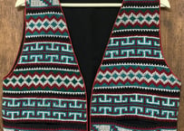 刺繍 ベスト カラフル エスニック アメリカン ウエスタン カントリー レトロ おしゃれ かわいい ヴィンテージ USA vintage used 古着/club723(N277)