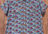 花柄 小花柄 シャツ 半袖 胸ポケット カラフル レトロ カントリー おしゃれ かわいい USA ヴィンテージ used vintage 古着/club723 クラブ723(N700)