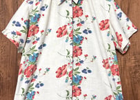 花 柄 シャツ 半袖 カラフル レトロ カントリー ガーリー 個性的 おしゃれ かわいい USA ヴィンテージ used vintage 古着/club723(N527)
