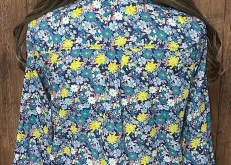 花柄 シャツ OLD NAVY オールドネイビー 長袖 胸ポケット カラフル レトロ おしゃれ かわいい ヴィンテージ used vintage 古着/club723 クラブ723(N637)