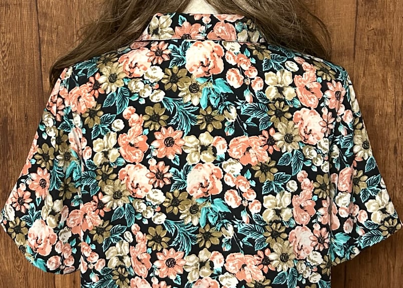 花 柄 シャツ 半袖 カラフル レトロ 個性的 おしゃれ かわいい