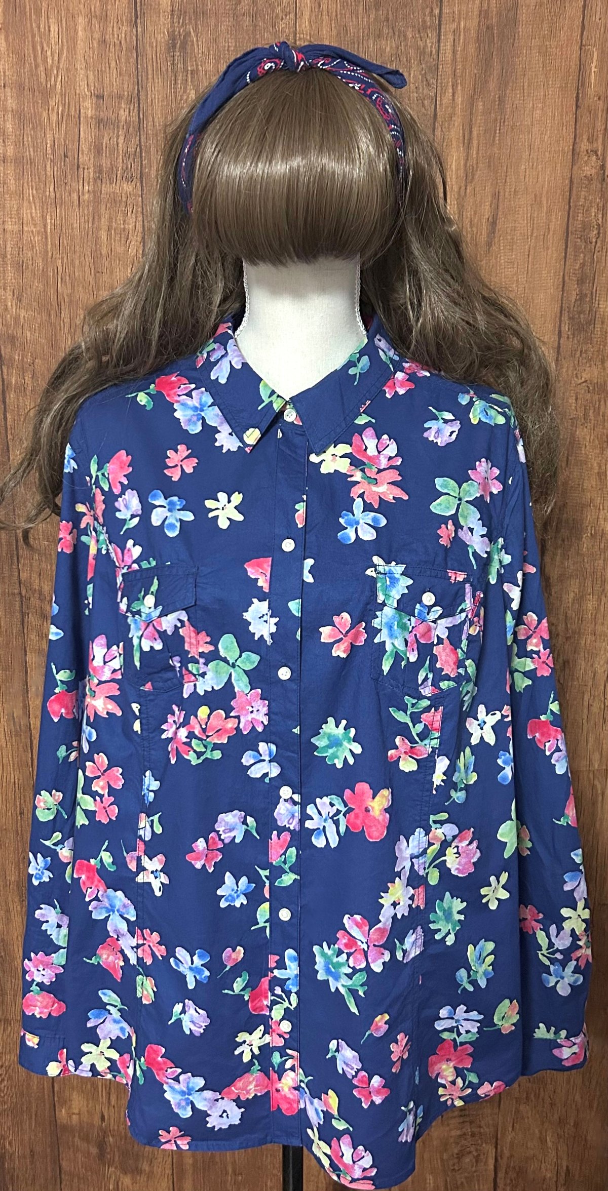 ヴィンテージ ビンテージ 花柄 ノーカラー ジャケット ネイビー アメリカ製 花柄 ビッグシルエット テーラードジャケット – 古着屋Top