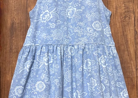 花柄 ロング ワンピース ジャンパースカート 袖なし ポケット ヴィンテージ レトロ カントリー おしゃれ かわいい USA vintage used 古着/club723 クラブ723(N625)