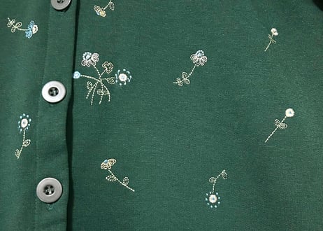 刺繍 スウェット スエット カーディガン 花 グリーン 緑 レトロ カントリー ガーリー おしゃれ かわいい ヴィンテージ vintage used 古着/club723 クラブ723(N756)