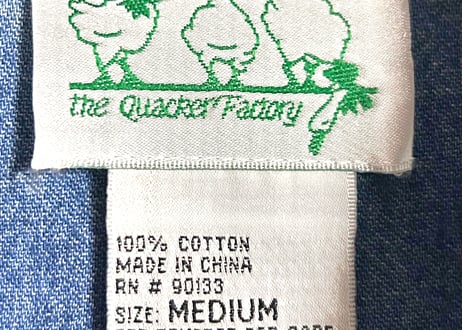デニム シャツ くま テディベア 長袖 アメリカン レトロ カントリー ファンシー おしゃれ かわいい ヴィンテージ used vintage 古着/club723 クラブ723(N641)