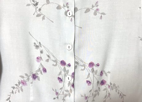花柄 シャツ 半袖 レーヨン グレー レトロ カントリー おしゃれ 個性的 かわいい かっこいい USA ヴィンテージ used vintage 古着/club723 クラブ723(N664)