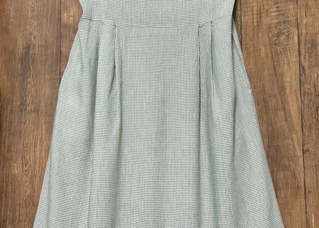 ロング マキシ ワンピース エディーバウアー EddieBauer ジャンパースカート チェック ポケット ヴィンテージ レトロ 古着/club723 クラブ723(N629)