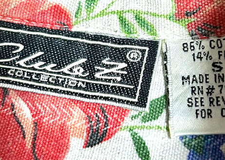 花 柄 シャツ 半袖 カラフル レトロ カントリー ガーリー 個性的 おしゃれ かわいい USA ヴィンテージ used vintage 古着/club723(N527)