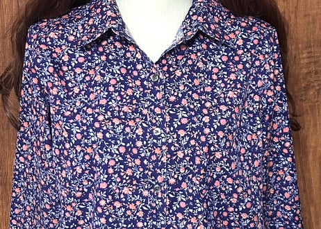 LLBean エルエルビーン 小花柄 総柄 シャツ 長袖 胸ポケット レトロ カラフル おしゃれ かわいい ヴィンテージ used vintage 古着/club723 クラブ723(N780)