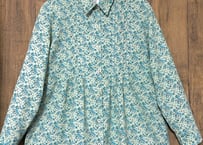 花柄 小花柄 シャツ 長袖 グリーン 緑 カラフル レトロ 個性的 おしゃれ かわいい ヴィンテージ used vintage USA 古着/club723 クラブ723(N568)