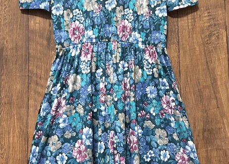 花柄 ワンピース レトロ カラフル ヴィンテージ ロマンチック カントリー ガーリー おしゃれ かわいい USA vintage used 古着/club723 クラブ723(N650)