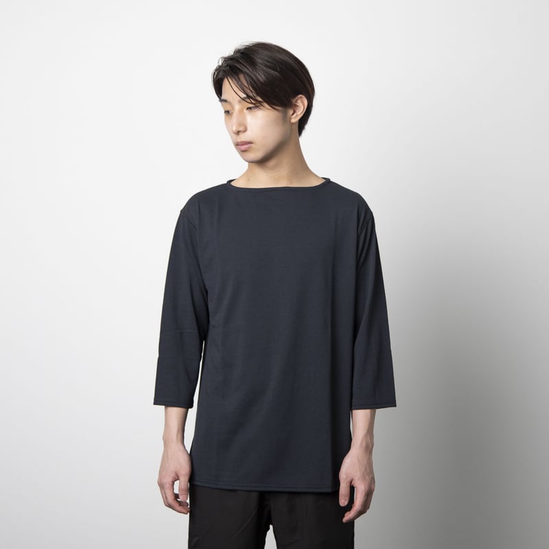 トップス Sumi ボートネックシャツ七部袖 スミブラック／BOAT NECK SHIRT SUMI