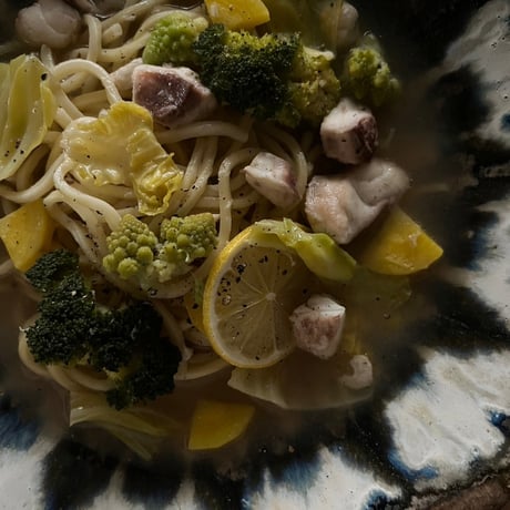 SOUP PASTA  for TWO BLACK SEA BREAM