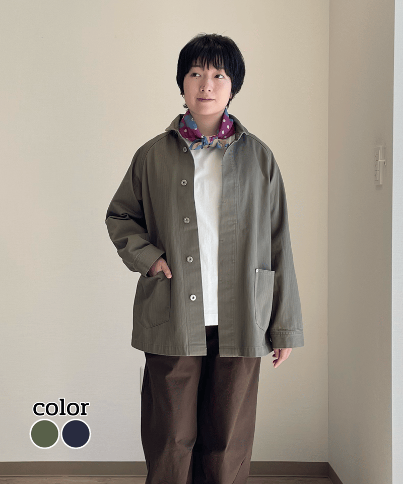 【美品】ARCODIO ヘンプコットン カットソージャケット ネイビー　Lサイズ 美品】ARCODIO ヘンプコットン カットソージャケット ネイビー L