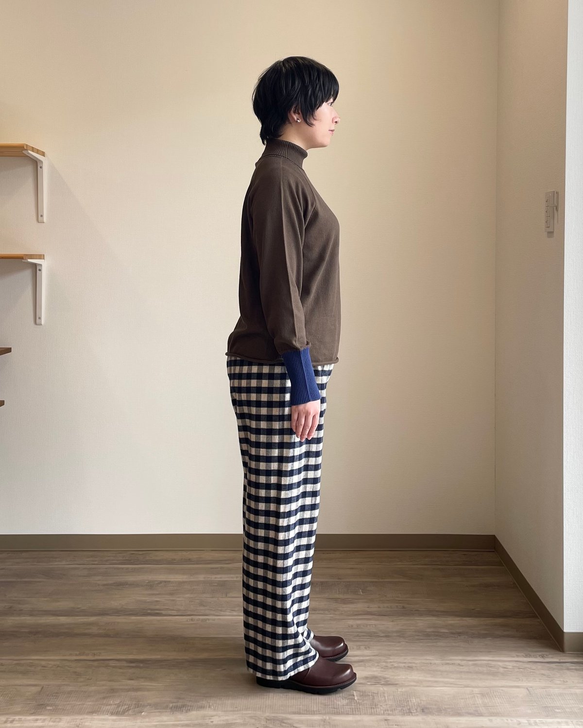 to touch オーガニックコットン ヤクウール混ギンガムパンツ | NOON MOON