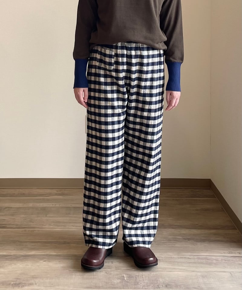 to touch オーガニックコットン ヤクウール混ギンガムパンツ | NOON MOON