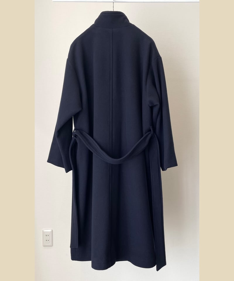 grin 2023 美品 ソフトウールビーバースリットステンコート ネイビー grin 2023 美品 ソフトウールビーバースリットステンコート ネイビー