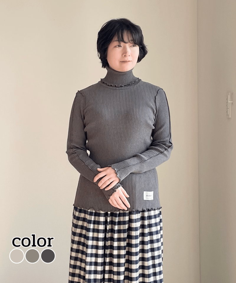 handsofcreation OUVERT タートルネックプルオーバー OUVERT ヤク/コットン サイドシームレス タートルネックプルオーバー