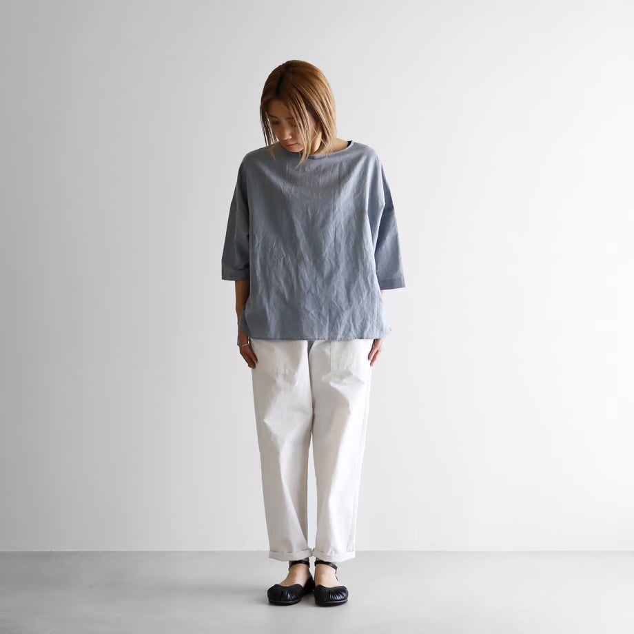 HUIS. 先染めバフクロスイージーワークパンツ（オフホワイト）【ユニ