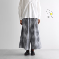 HUIS. 柄二重織シャトルジャガードバルーンスリーブワイドブラウス
