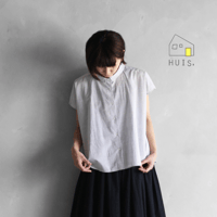 HUIS.  コードレーンフレンチスリーブワイドブラウス（トップ糸グレー）U103