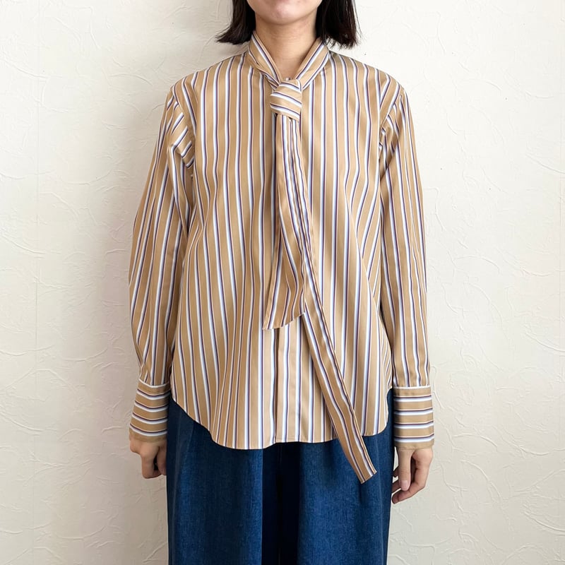 美品 マカフィー トゥモローランド コットンブロードボウタイブラウス 洗える MACPHEE コットンブロードボウタイブラウス | CORNFIELD SHIMADA