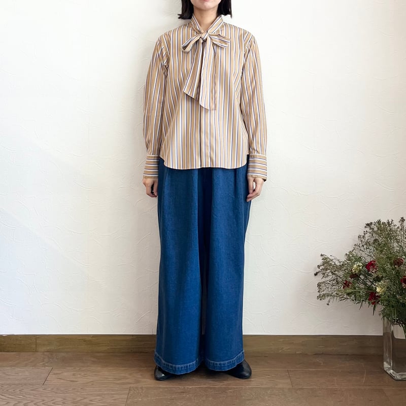 2024AW 未使用近　マカフィー　コットンブロード ボウタイブラウス. 美品／MACPHEE マカフィー コットンブロード ボウタイシャツ