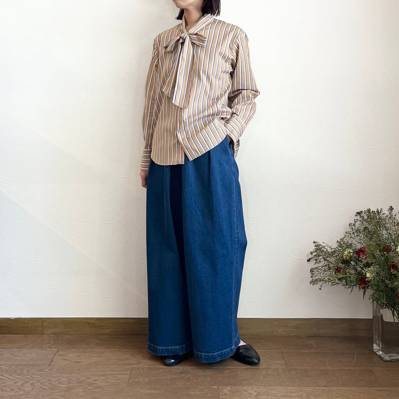 美品 マカフィー トゥモローランド コットンブロードボウタイブラウス 洗える MACPHEE コットンブロードボウタイブラウス | CORNFIELD SHIMADA