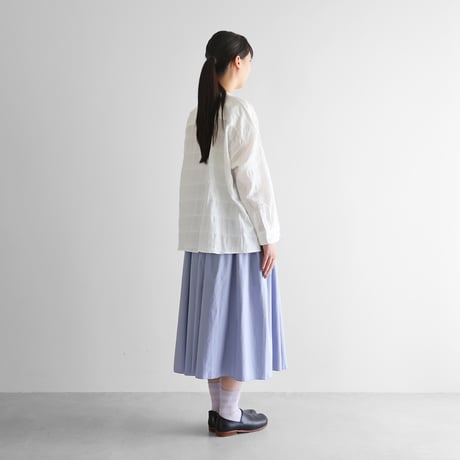 HUIS.  オーガニックコットンロングスカート（藤色）U402