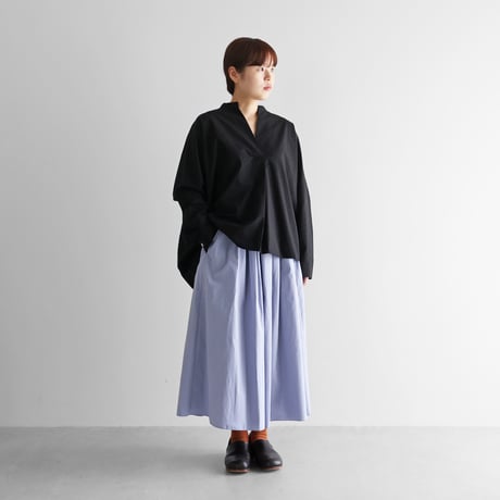 HUIS.  オーガニックコットンロングスカート（藤色）U402