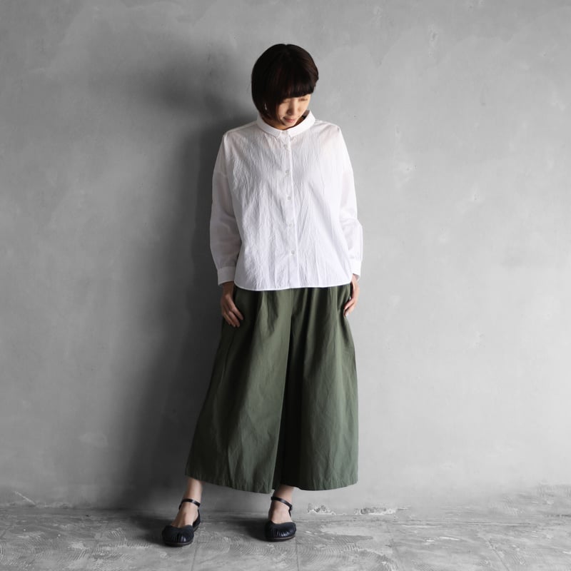 HUIS. コードレーンワイドブラウス（白）U102 | CORNFIELD SHIMADA