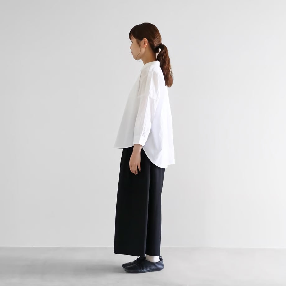 HUIS. 8分袖コードレーンワイドブラウス（白）U108 | CORNFIELD SHIMADA