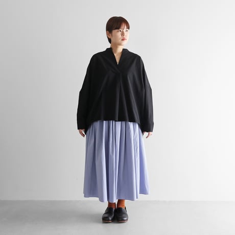 HUIS.  オーガニックコットンロングスカート（藤色）U402