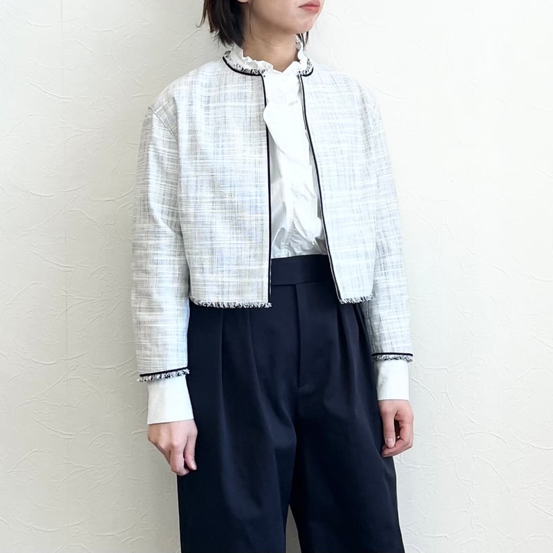 Ballsey ロングスラブツイードクルーネックジャケット 