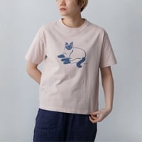 grin  オーガニックエーゲ海天竺シャム猫プリントTシャツ